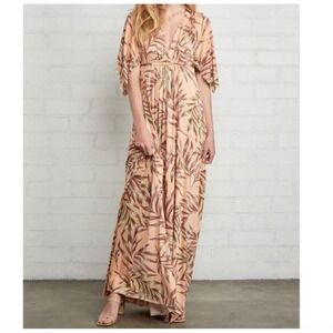 Rachel Pally Womens Palm‎ Print Craftan Maxi Dress Beach Size XSmall NWT